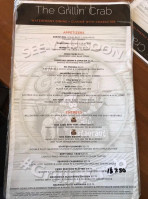 The Grillin' Crab menu