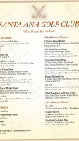 Wind Dancer Grill Santa Ana Golf Club menu