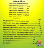 Jerk Yeah Man menu