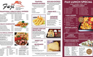 Fuji Japanese Steakhouse menu