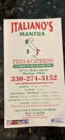 Italiano's Pizzaria And Catering menu