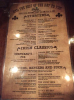 Lucky Irish Pub Grill menu