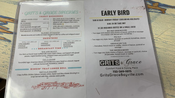 Grits Grace menu