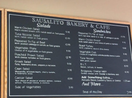 Sausalito Bakery Cafe menu