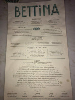 Bettina menu