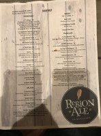 Region Ale Tap House menu