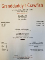 Grand Daddys Crawfish menu
