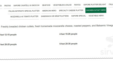 Sapore Ravioli Cheese Inc menu