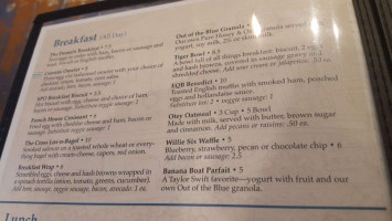 The Blue Chair Cafe Tavern menu