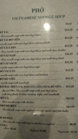 Phở 2006 menu