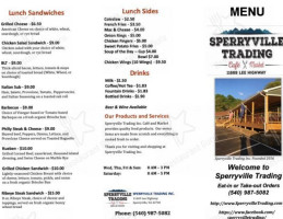 Sperryville Trading Cafe And Market menu