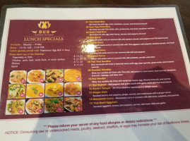 Bua Traditional Thai Cuisine menu