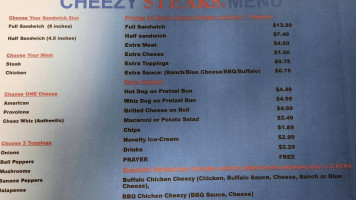 Cheezy Steaks menu