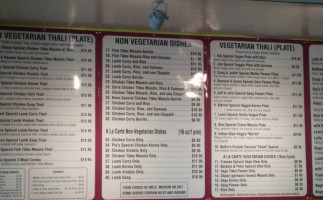 Sartaj India Cafe menu