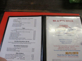 Ma Pa's Diner menu
