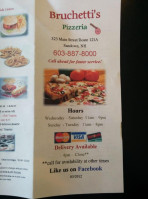 Bruchetti's Pizzeria menu