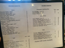 Kauboi Izakaya menu