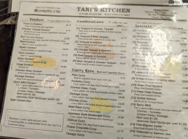 Tani's Kitchen menu