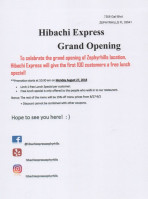 Hibachi Express Zephyrhills menu