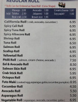 Bluefish Sushi Grill menu