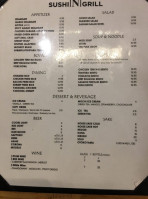 Sushi N Grill menu