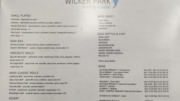 Wicker Park Seafood Sushi menu