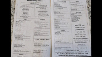 Saylorsburg Pizza menu