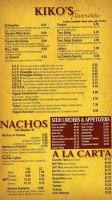 Kiko's Mexican menu