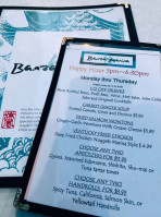Banzai Marina menu