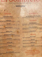 El Sombrero menu