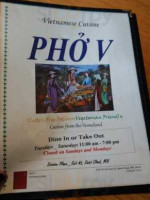 Pho V menu