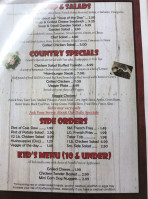 Red Barn Restaurant menu