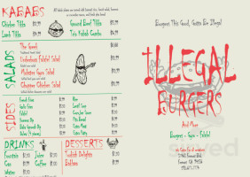 Illegal Burgers menu