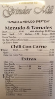 The Grinder Mill menu