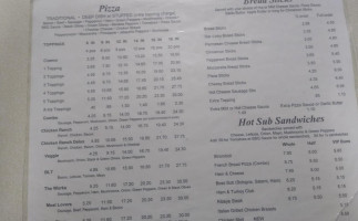Faytastic Pizza menu