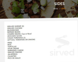 Silvia's Mexican menu