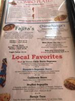 Sal Teresa's Mexican menu