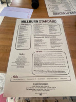 Millburn Standard menu