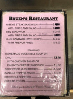 Bruen's menu
