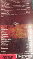 Ana's Pupuseria menu