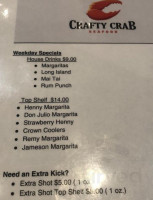 Crafty Crab menu