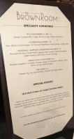 Brown Room Congress menu