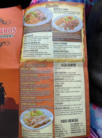 Los Vaqueros Mexican menu