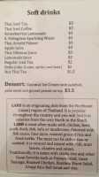 Larb Thai Food Tapas menu