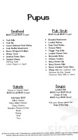 Tiki's Pub Grub menu