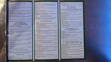 Cafe Tibet menu