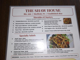 Shaw House menu