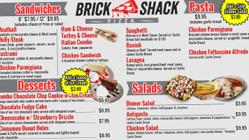 Brick Shack Pizza menu