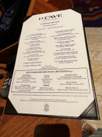 La Cave Food Wine Hideaway menu