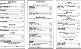 The City Drive-in menu